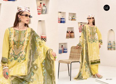 BelliZa Designer Studio Riwayat Vol 12  Unstitched Pure Viscose Rayon Top with Heavy Self Embroidery  Viscose Rayon Bottom Pure Mal Mal Cotton Digital kurtis catalogs