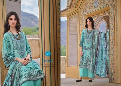 BelliZa Designer Studio Riwayat vol  13 Unstitched Premium Pure Viscose Rayon Digital Print Set with Heavy Self Embroidery And Pure Mal Mal Cotton Dup dress material catalogs