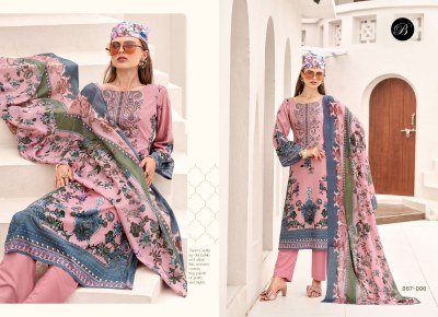 BelliZa Designer Studio Riwayat Vol 12  Unstitched Pure Viscose Rayon Top with Heavy Self Embroidery  Viscose Rayon Bottom Pure Mal Mal Cotton Digital kurtis catalogs