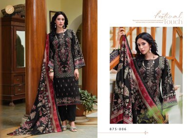BelliZa Designer Studio Zareen Premium Unstitched Cotton Suit Set with Full Front Heavy Embroidery And Mal Mal Cotton Digital Print Dupatta Wholesale dress material catalogs
