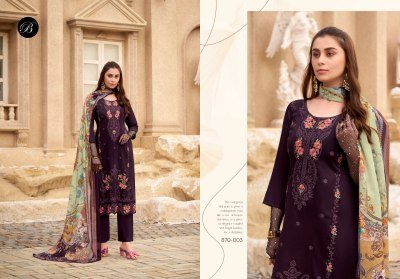 BelliZa Designer Studio Zarqash Vol 7 Unstitched Heavy Jam Top with Designer Embroidery And Daman Boring Work  Viscose Rayon Bottom And Scalloped Pure kurtis catalogs