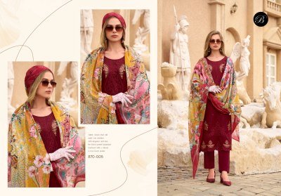 BelliZa Designer Studio Zarqash Vol 7 Unstitched Heavy Jam Top with Designer Embroidery And Daman Boring Work  Viscose Rayon Bottom And Scalloped Pure kurtis catalogs