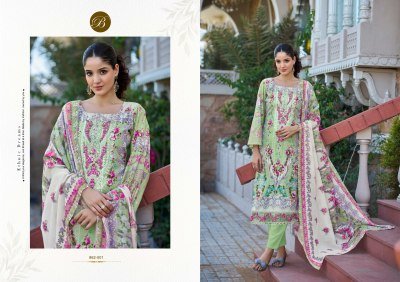 Belliza Designer Studio Almarina Vol 4 Pure Cotton Suit Set with Heavy Embroidery  Mal Mal Dupatta Unstitched Wholesale dress material catalogs