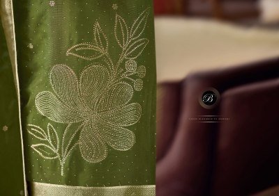 Belliza Designer Studio Anuja Unstitched Viscose Dola Silk Jacquard Suit Set with Swarovski And Rayon Bottom Wholesale dress material catalogs