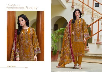 Belliza Designer Studio Zareen  Heavy Embroidered Pure Cotton Unstitched Suit with Lace Work Dupatta Wholesale  dress material catalogs