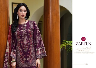 Belliza Designer Studio Zareen  Heavy Embroidered Pure Cotton Unstitched Suit with Lace Work Dupatta Wholesale  dress material catalogs