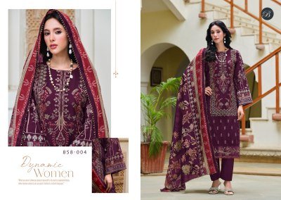 Belliza Designer Studio Zareen  Heavy Embroidered Pure Cotton Unstitched Suit with Lace Work Dupatta Wholesale  dress material catalogs