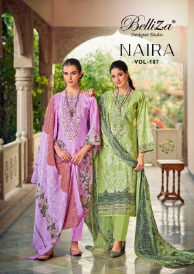 Belliza Naira Vol 107 Pure Cotton Kurti Pant Mal Mal Dupatta Set Heavy Embroidery Work Wholesale Catalogue wholesale catalogs