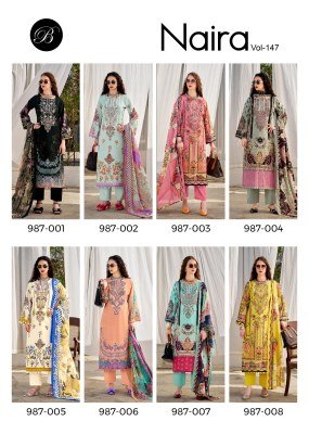 Belliza Naira Vol-147 Pure Cotton Embroidered Dress Material Collection dress material catalogs
