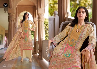 Belliza Nusrat Vol 5 Pure Modal Viscose Fabric Digital Print heavy handwork kurti pant And dupatta set Wholesale designer ethnic wear for women kurtis catalogs