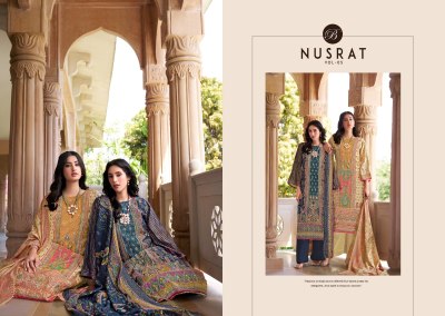 Belliza Nusrat Vol 5 Pure Modal Viscose Fabric Digital Print heavy handwork kurti pant And dupatta set Wholesale designer ethnic wear for women kurtis catalogs