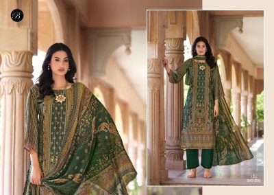 Belliza Nusrat Vol 5 Pure Modal Viscose Fabric Digital Print heavy handwork kurti pant And dupatta set Wholesale designer ethnic wear for women kurtis catalogs