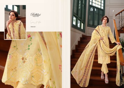 Belliza by Florence new fancy embroidered cotton printed unstitched salwar kameez catalogue at low rate salwar kameez catalogs