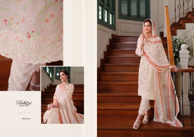 Belliza by Florence new fancy embroidered cotton printed unstitched salwar kameez catalogue at low rate salwar kameez catalogs