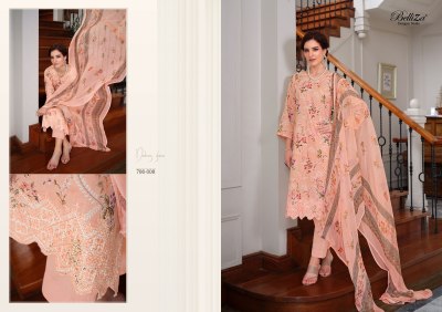 Belliza by Florence new fancy embroidered cotton printed unstitched salwar kameez catalogue at low rate salwar kameez catalogs