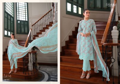Belliza by Florence new fancy embroidered cotton printed unstitched salwar kameez catalogue at low rate salwar kameez catalogs