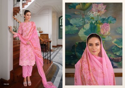 Belliza by Florence new fancy embroidered cotton printed unstitched salwar kameez catalogue at low rate salwar kameez catalogs