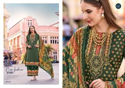 Belliza by Marhab Pure Crepe Digital Printed unstitched suit collection at low rate dress material catalogs