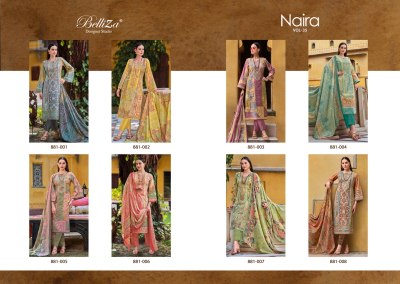 Belliza by Naira vol 35 pure cotton digital printed exclusive embroidered unstitched salwar suit catalogue at wholesale price salwar kameez catalogs