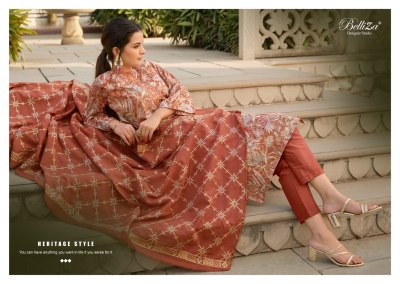 Belliza by sophia vol 2 pure blossom cotton printed dress material catalogue at amaviexpo  salwar kameez catalogs