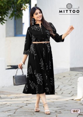 Belt vol 21 by Mittoo Reyon Printed kurti with fancy belt catalogue at affordable rate kurtis catalogs