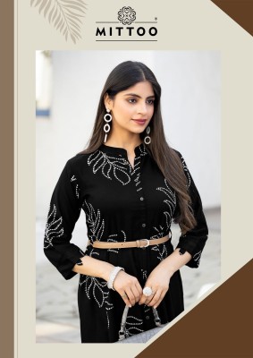 Belt vol 21 by Mittoo Reyon Printed kurti with fancy belt catalogue at affordable rate kurtis catalogs