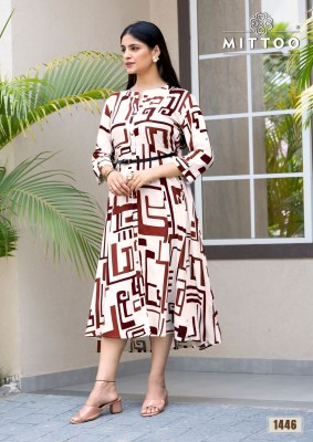 Belt vol 21 by Mittoo Reyon Printed kurti with fancy belt catalogue at affordable rate kurtis catalogs