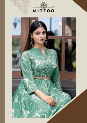 Belt vol 21 by Mittoo Reyon Printed kurti with fancy belt catalogue at affordable rate kurtis catalogs