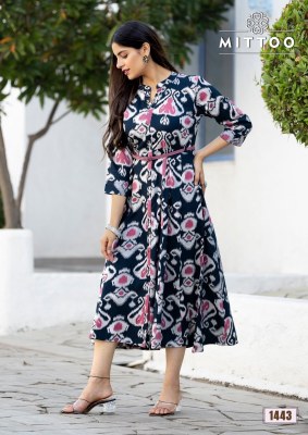 Belt vol 21 by Mittoo Reyon Printed kurti with fancy belt catalogue at affordable rate kurtis catalogs