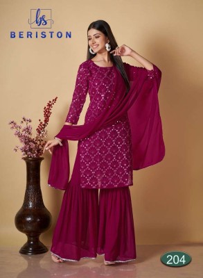 Beriston Bs vol 2 Georgette top with Sharara and dupatta set wholesale Kurti catalogue  kurtis catalogs