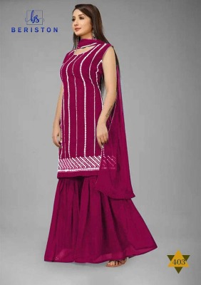 Beriston Bs vol 4 Georgette  Readymade Salwar Suits with Sharara and Dupatta set wholesale catalogue  Amavi