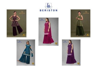 Beriston Bs vol 4 Georgette  Readymade Salwar Suits with Sharara and Dupatta set wholesale catalogue  kurtis catalogs
