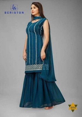 Beriston Bs vol 4 Georgette  Readymade Salwar Suits with Sharara and Dupatta set wholesale catalogue  kurtis catalogs