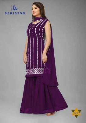 Beriston Bs vol 4 Georgette  Readymade Salwar Suits with Sharara and Dupatta set wholesale catalogue  kurtis catalogs