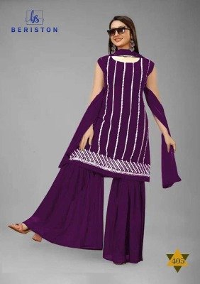 Beriston Bs vol 4 Georgette  Readymade Salwar Suits with Sharara and Dupatta set wholesale catalogue  kurtis catalogs