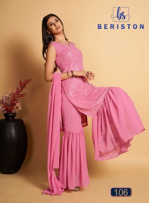 Beriston new launch Bs vol 1 Georgette Embroidery and Sequence Work Kurti sharara and dupatta set catalogue  kurtis catalogs