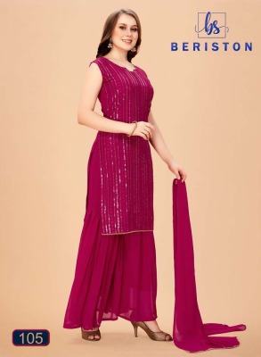 Beriston new launch Bs vol 1 Georgette Embroidery and Sequence Work Kurti sharara and dupatta set catalogue  kurtis catalogs