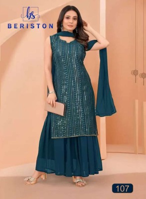 Beriston new launch Bs vol 1 Georgette Embroidery and Sequence Work Kurti sharara and dupatta set catalogue  kurtis catalogs
