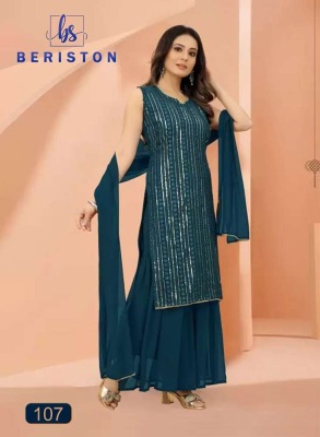 Beriston new launch Bs vol 1 Georgette Embroidery and Sequence Work Kurti sharara and dupatta set catalogue  kurtis catalogs