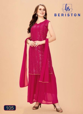 Beriston new launch Bs vol 1 Georgette Embroidery and Sequence Work Kurti sharara and dupatta set catalogue  kurtis catalogs