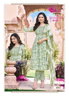 Bhagyalaxmi fabric by devi fancy jashmin naira cut readymade suit catalogue at affordable rate readymade suit catalogs