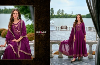 Bibbojaan Vol 2 by Lily and lali anarkali style designer top bottom and dupatta collection readymade suit catalogs