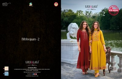 Bibbojaan Vol 2 by Lily and lali anarkali style designer top bottom and dupatta collection readymade suit catalogs