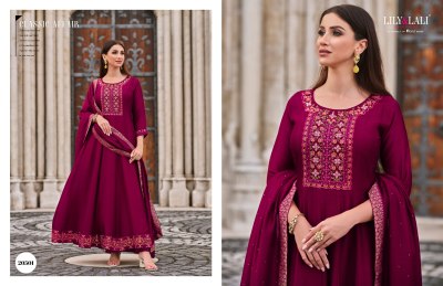 Bibojaan by Lily and Lali Anarkali hand work fancy Anarkali suit catalogue at affordable rate readymade suit catalogs