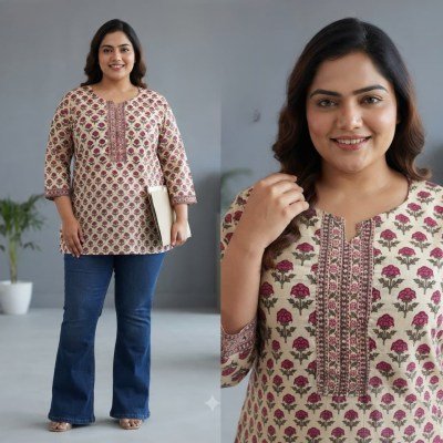 Big Size Cotton Tunic Collection Comfortable Women's Plus Size Tunic Size wise Combo Set