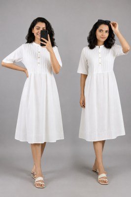 Big Size One Piece Cotton 60-60 Dress with Two Side Pockets western wear