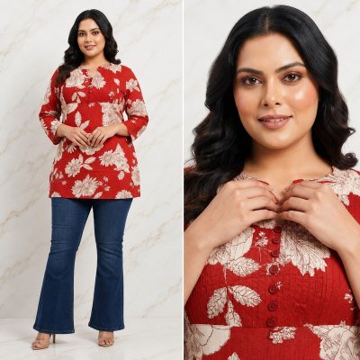 Big Size Rayon Printed Tunic Collection Size wise Combo Set