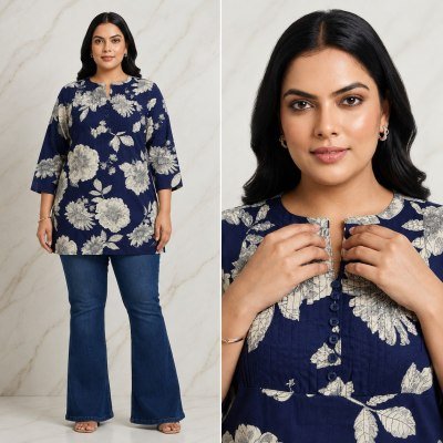 Big Size Rayon Printed Tunic Collection Size wise Combo Set