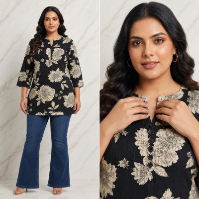 Big Size Rayon Printed Tunic Collection Size wise Combo Set