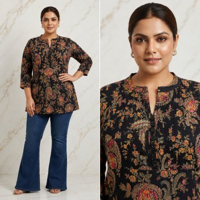 Big Size Rayon Printed Tunic Collection Size wise Combo Set